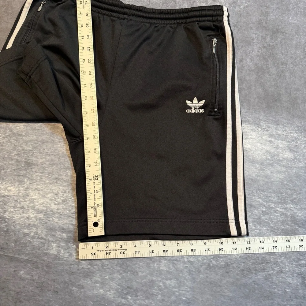 VTG Adidas Originals Mens XL Black White 3-Stripe Trefoil Track Shorts